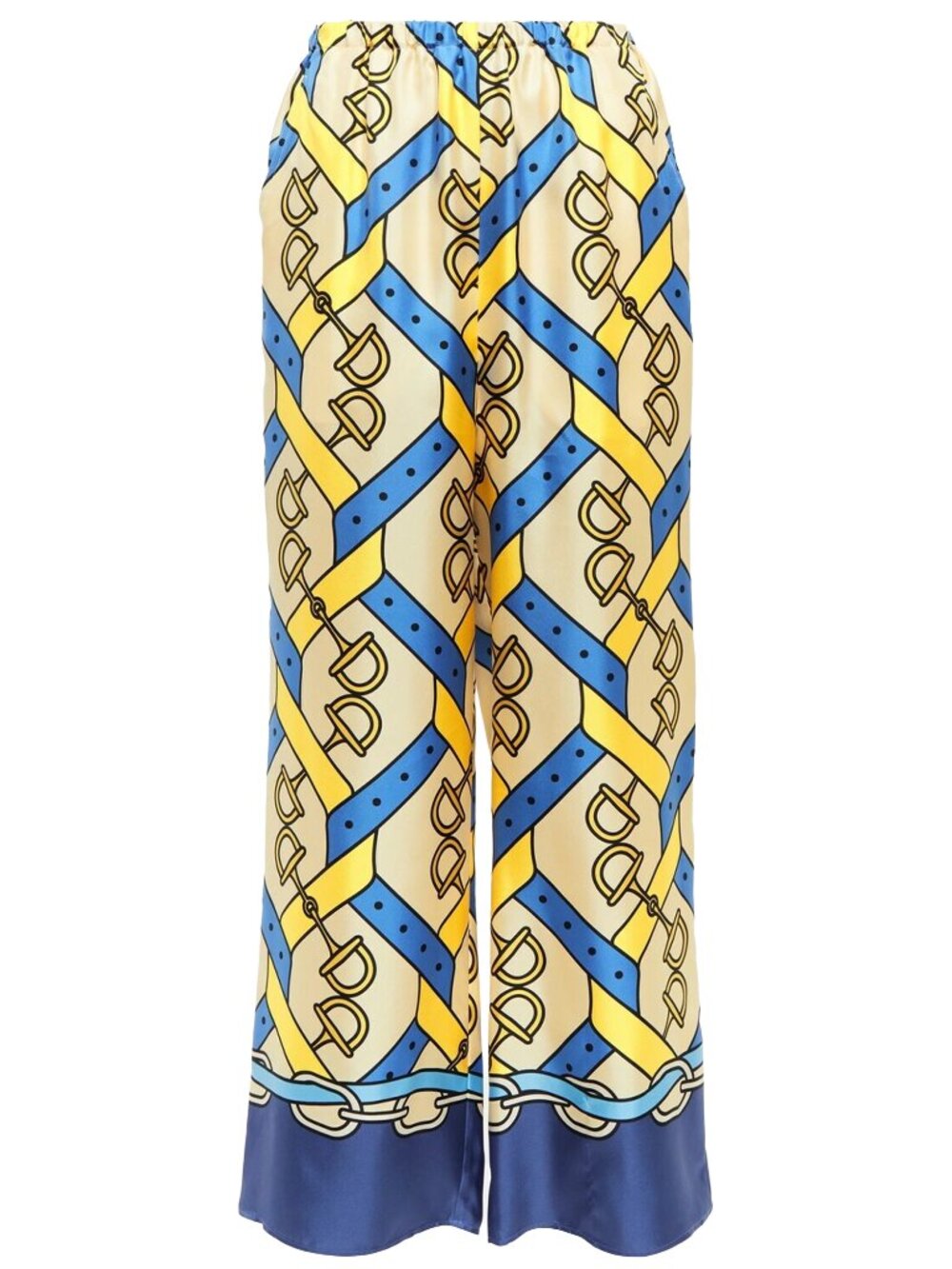Gucci Authentic Horsebit printed wide-leg silk pants New with Tags and Hanger